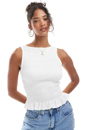 Stradivarius Ruched tiered detail top in