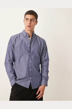 MANGO Regular fit stripe cotton shirt in