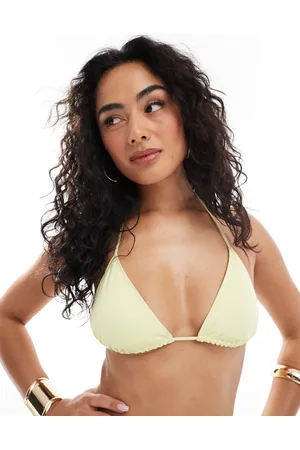 Monki Mix and match tie up triangle bikini top in exclusive to ASOS