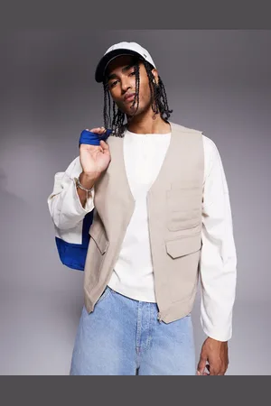 ASOS Utility gilet in stone