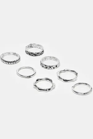 ASOS 7 pack band rings in tone