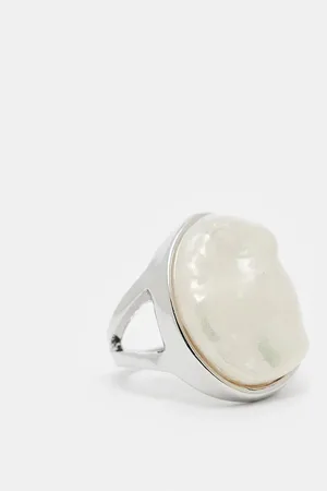 Reclaimed Oversized faux mother of pearl ring in