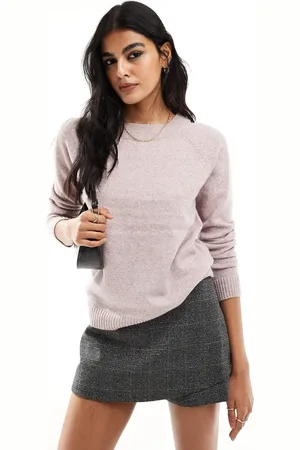 VERO MODA Round neck knitted jumper in blush melange