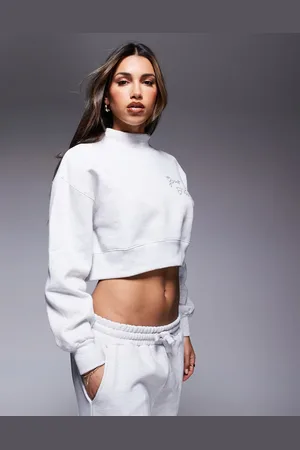Good For Nothing Co-ord high neck overlock sweatshirt in marl