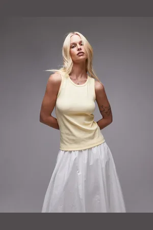 & OTHER STORIES Racer back vest top in lemon