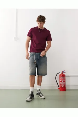 Weekday Galaxy baggy denim shorts in dark faded wash