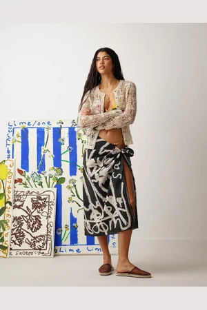 Topshop Abstract floral sarong in & cream
