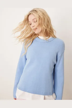 Gina Tricot Cotton blend knitted sweater with crew neck in