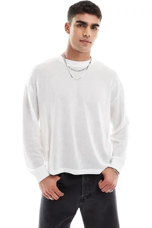 ASOS Oversized boxy long sleeve t-shirt in cream