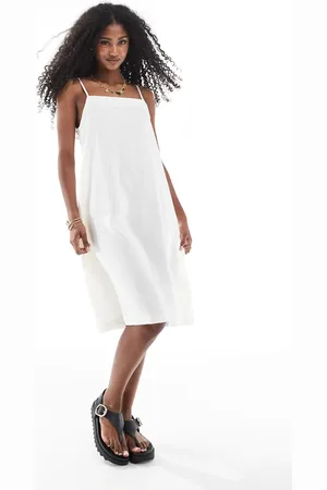 JJXX Linen blend mini dress in cream