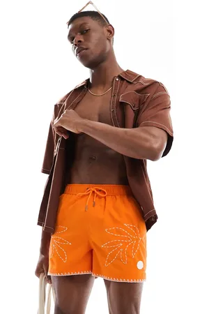 Native Youth Embroidery print swimshorts in