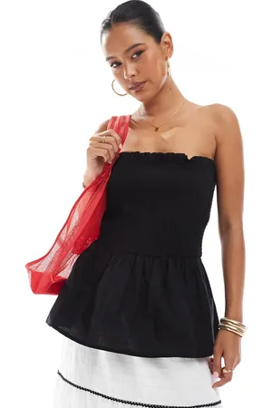 Brave Soul Bandeau top with shirring detail in