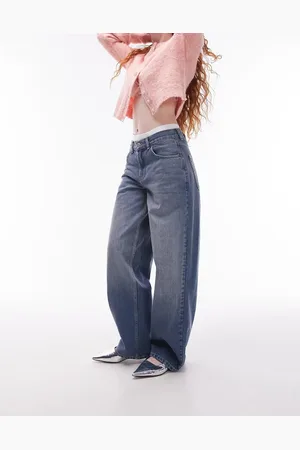 Topshop Cinch low rise relaxed jean in mid