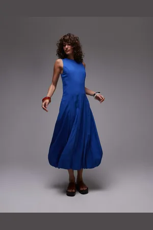 MANGO Drape hem midi dress in