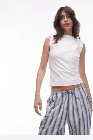 Topshop Knot shoulder tank in ivory