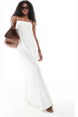 JJXX Linen blend long dress in cream