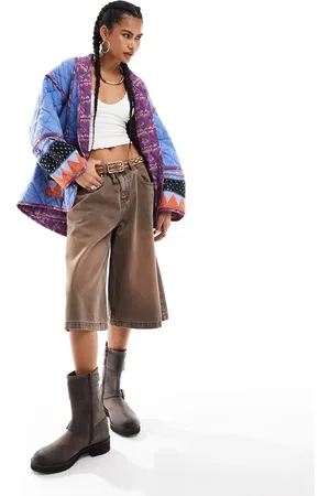 Free People Winnie padded oversized print pocket jacket in multi
