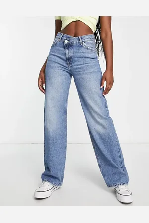 Pull&Bear High waisted jeans with cross over waist in light