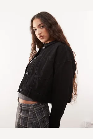 Noisy May Boxy cropped denim jacket in