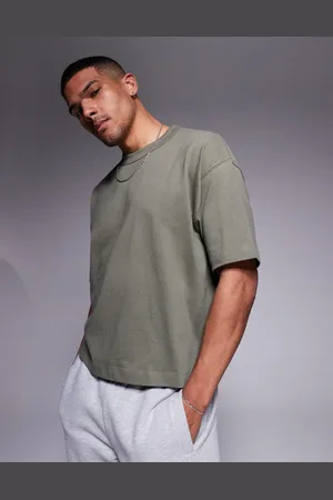 ASOS Heavyweight oversized boxy t-shirt 240gsm in khaki - KHAKI