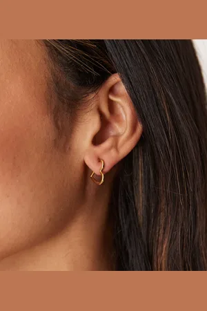LOST SOULS Heart hoop earrings in 18ct plated stainless steel