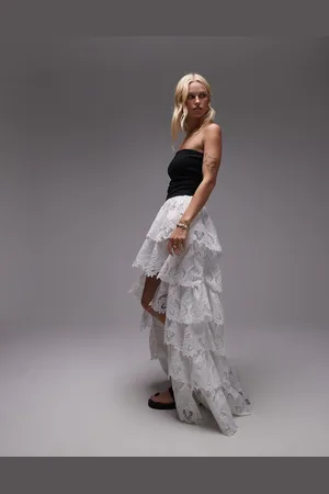 AllSaints Cavarly tiered skirt In snow