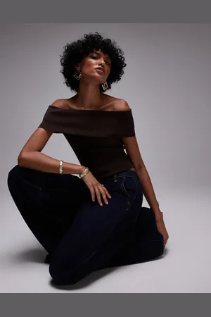 MANGO Compact knit bardot top in