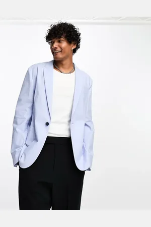 ASOS Skinny linen mix suit jacket in
