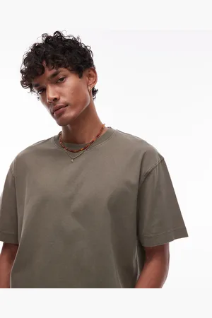 Topman Oversized fit t-shirt in washed khaki