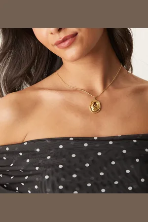 LOST SOULS Large molten pendant necklace in 18ct plated stainless steel