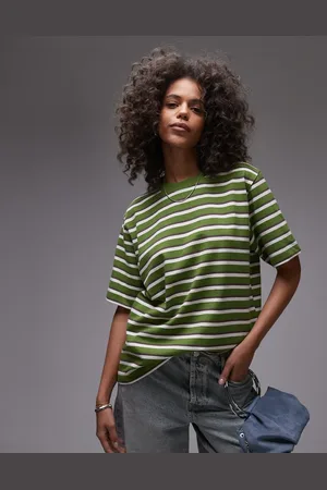 Topshop Stripe premium basic short sleeve tee in