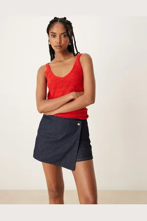 MANGO Denim skort in dark