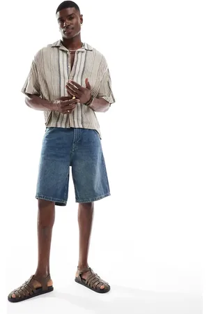 Pull&Bear Baggy denim short in washed