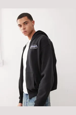 Karl Kani Signature chrome zip through logo hoodie with back print in