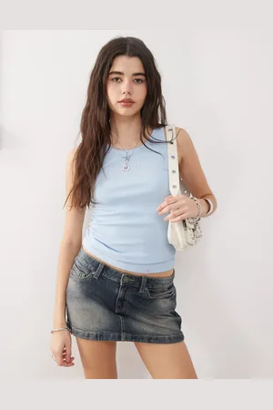 Karl Kani Signature rhinestone rib tank top in light