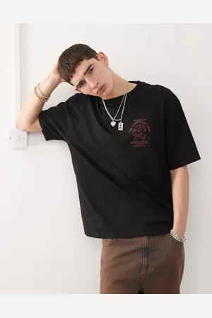 Guess Originals t-shirt in with carpenter shop chest and back print