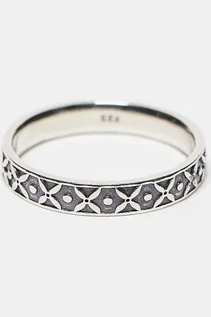ASOS Sterling band ring with embossed detail in