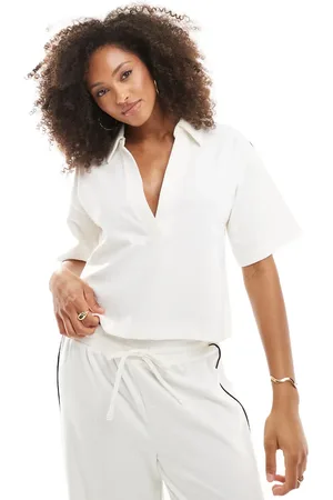 Cotton On Cotton On ribbed beach polo top in coconut milk