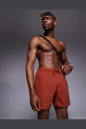ASOS Swim shorts in mid length in rust
