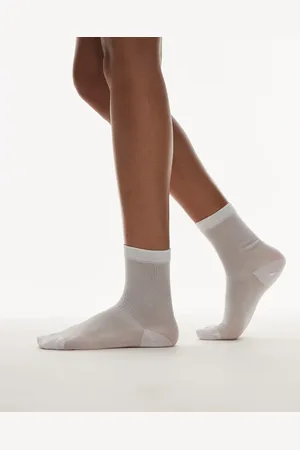Topshop Sheer ribbed socks white