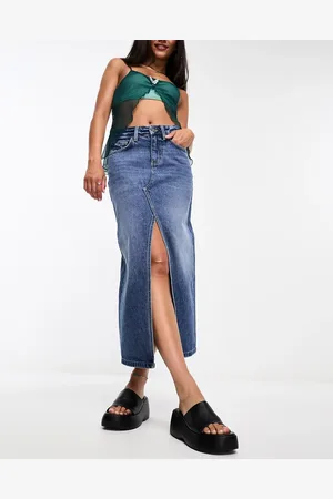 Cotton On Cotton On denim maxi skirt in mid