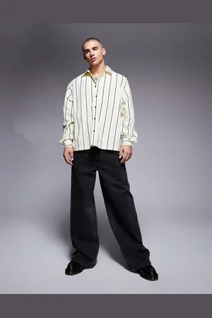 ASOS Oversized stripe shirt in yellow