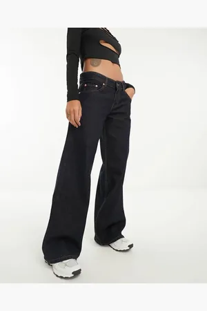 Motel Roomy wide leg low rise jeans in indigo