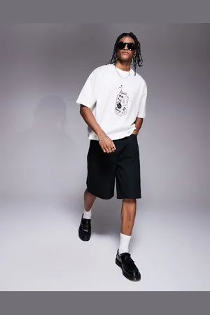 ASOS Boxy oversized t-shirt with cartoon graphic in off