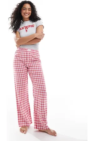 Cotton On Cotton On relaxed flannel pyjama bottoms in red micro check