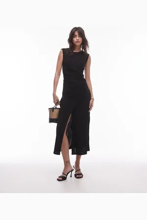 & OTHER STORIES Jersey midaxi dress with drape detail and asymmetric wrap front in