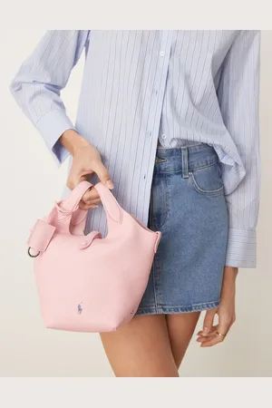 Ralph Lauren Play pebble leather small tote & crossbody in cotton candy