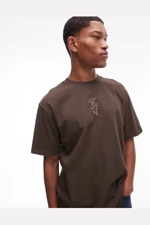 Topman Oversized fit t-shirt with floral embroidery in