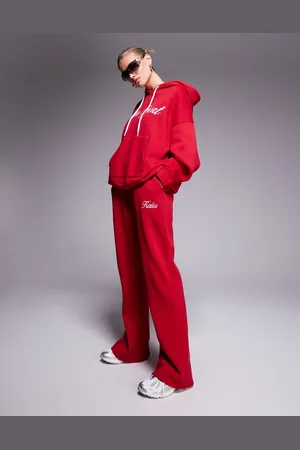 Kaiia Embroidered script logo jogger co-ord in and white