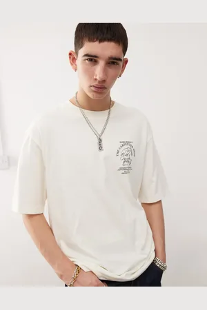 Guess Originals t-shirt in with carpenter shop chest and back print